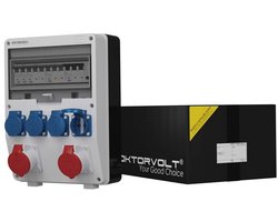 Stroomverdeler 2 x 16 A 4 x 230 V voor Bouwstroom