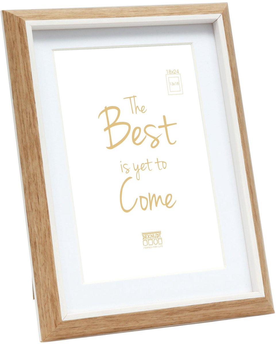 Deknudt Frames fotolijst S46WG4 P1 - houtkleur/wit - 13x18 / 18x24 cm bruin
