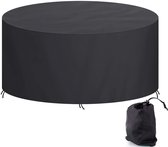 FEROCITY - Tuinmeubelhoes / Beschermhoes Tuinset - 158 cm x 80 cm - Waterdicht - Weersbestendig - UV-bestendig - Polyester 420D - Zwart - Tuinsethoes voor Tafel en Stoelen