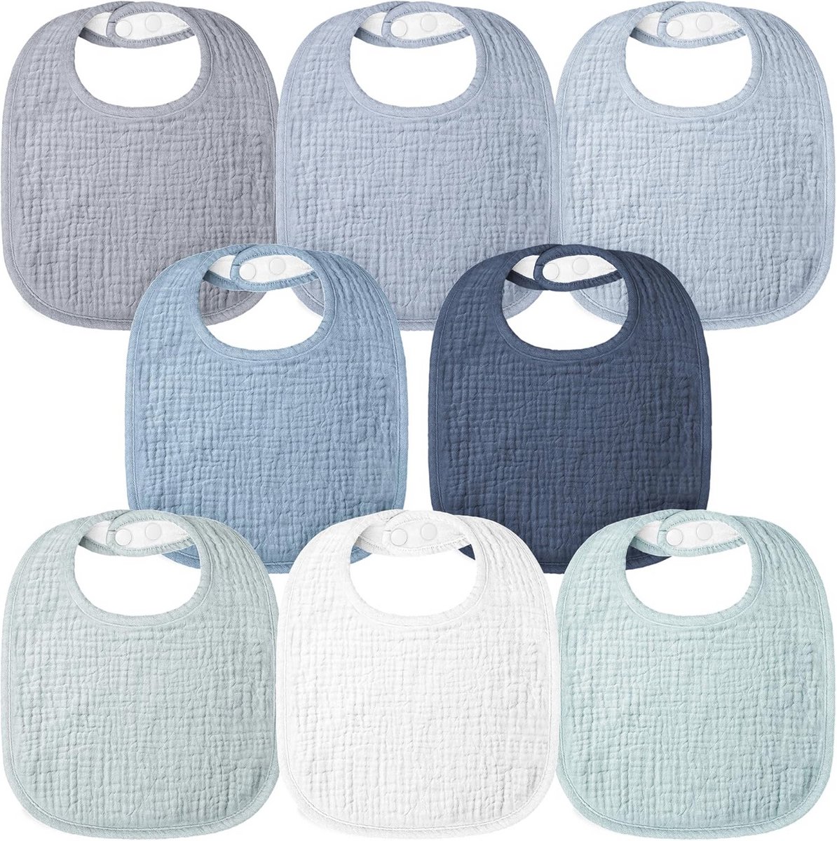 Slabbetjes voor baby's - 100% Katoen - Zachte en Verstelbare Babyslabbetjes - 8 Stuks