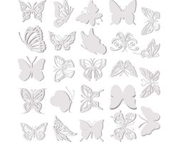 Outus 32 stuks raamstickers voor vogelstakingen, anti-botsing, raamstickers, slagpreventie, glazen deurstickers om vogelaanvallen op glas te redden en te beschermen (vlinderstijl)