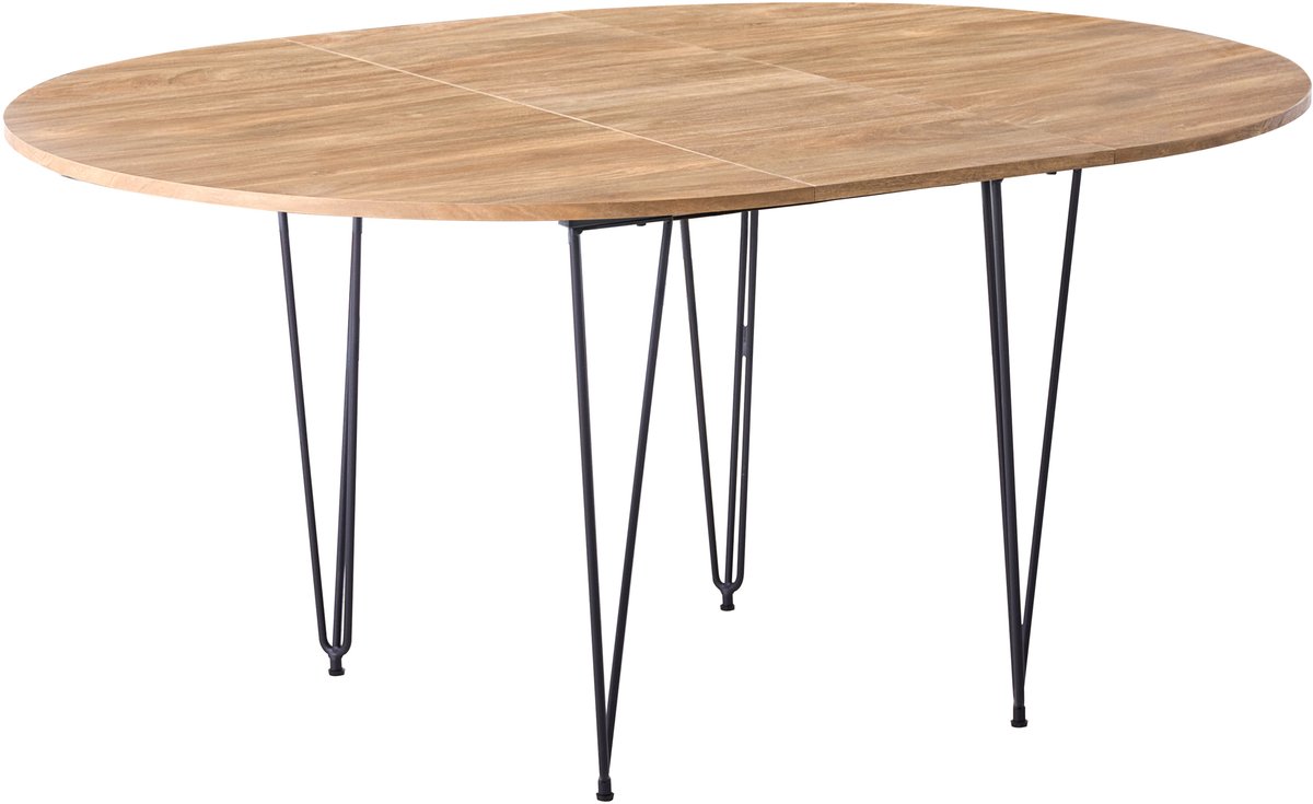 LOUISE - Eettafel uitschuifbaar - Bruin - 120/160 x 120 cm - MDF