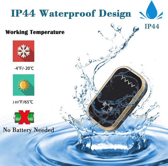 Draadloze Deurbel Waterdicht met Temperatuur- en Vochtigheidsweergave — afbeelding 3