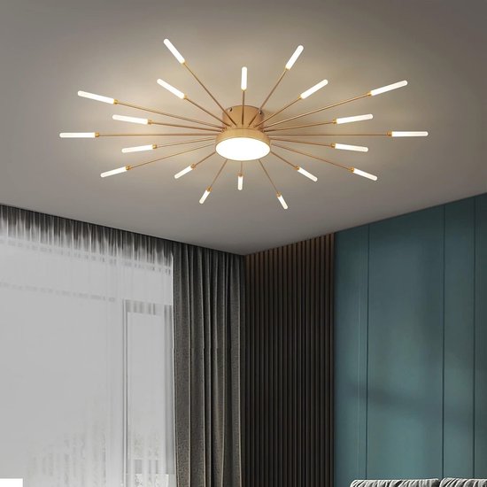 Moderne led-plafondlamp, 28 koppen, zwart, inbouwlamp