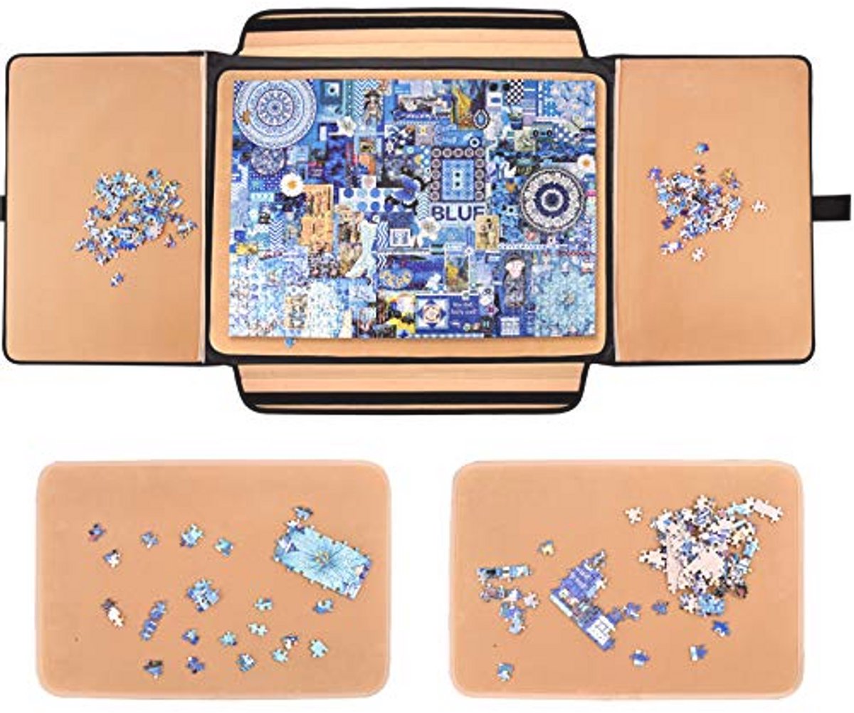Draagbaar Puzzelbord met 1500 Stuks en Antislip Oppervlak