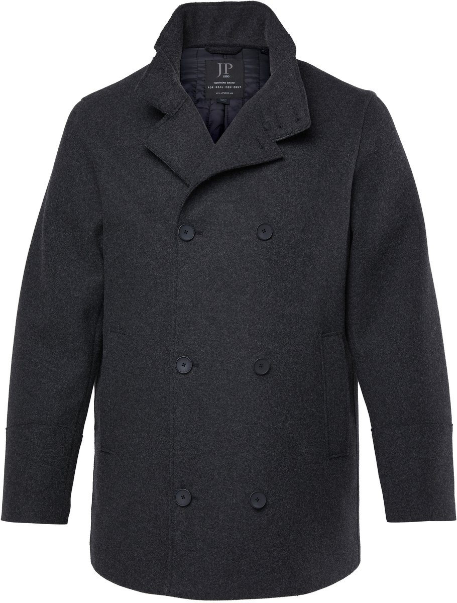 JP 1880 - Heren - Caban-jas FLEXNAMIC® wollook - Antraciet - Maat 4XL
