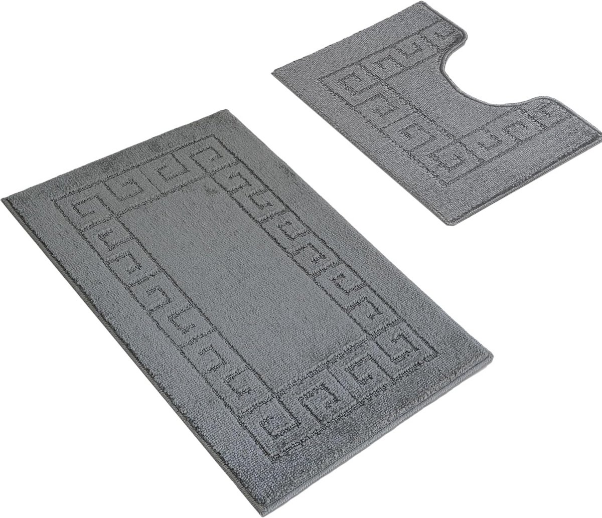 Badmatset 2-delig - Antislip Badkamermatten in Griekse Tapijtstijl