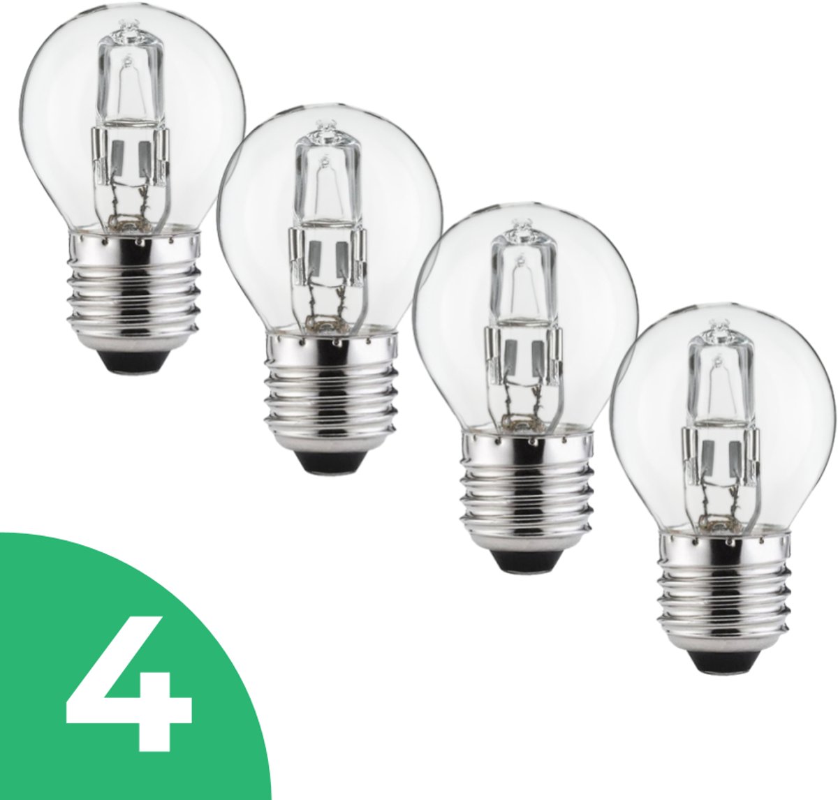 Trixline Kogel Halogeenlamp E27 - 28W - Warm Wit Licht (2700K) - 370 lm - 2 jaar - Dimbaar - 4 stuks