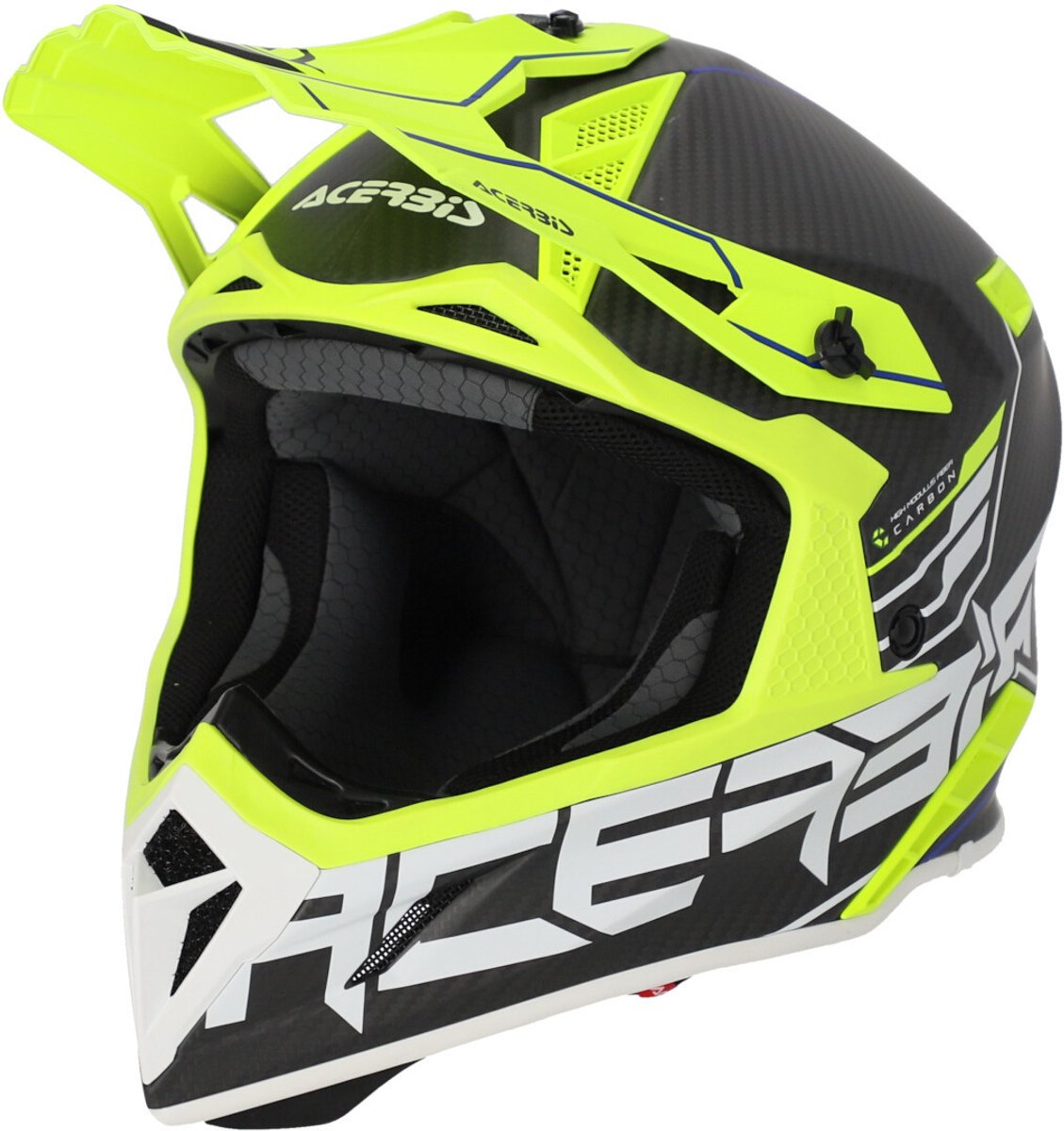 Acerbis Steel Carbon 2023 Zwart Gele Crosshelm - Helm