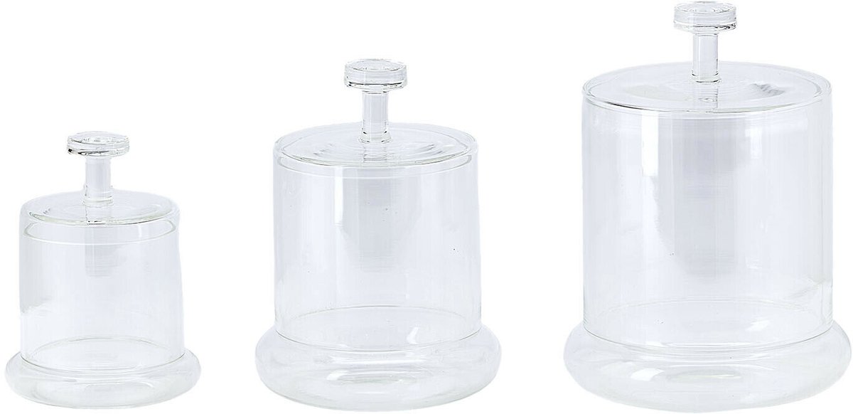 LOBERON Glazen pot set van 3 Oirlan helder