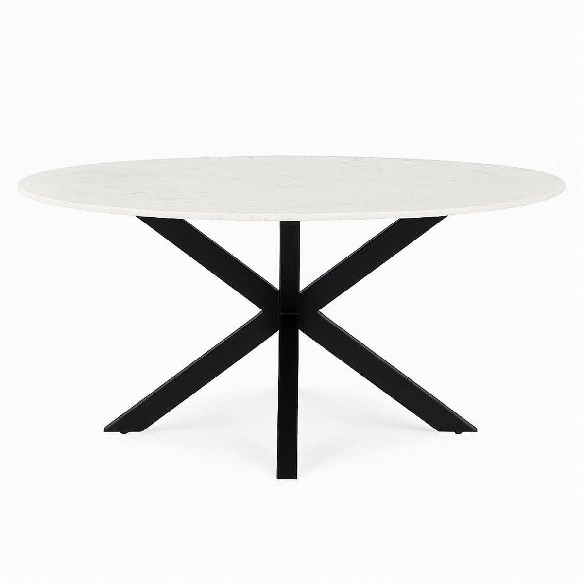 Starfurn Eetkamertafel rond - Eettafel Lynn marmer - Eettafel wit 130 cm