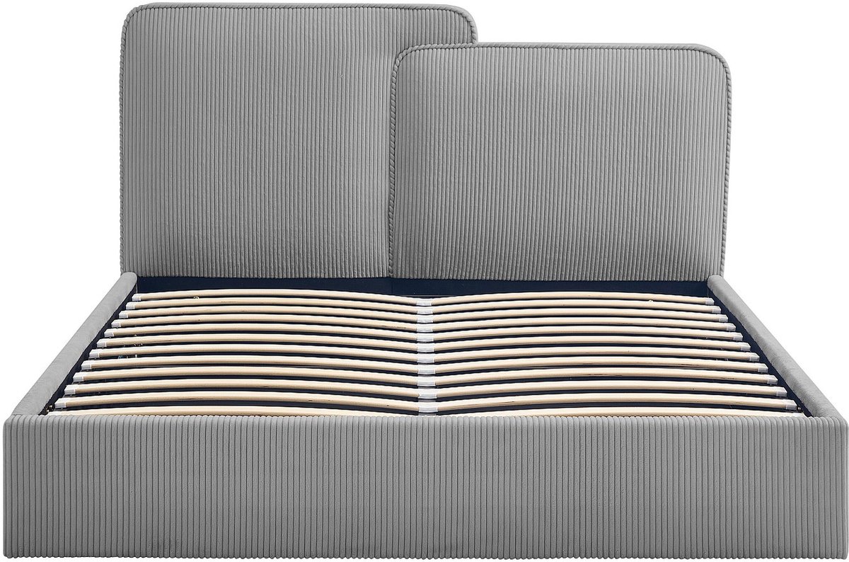 Vente-unique Bed met opbergruimte stof grijs 140 x 190 cm