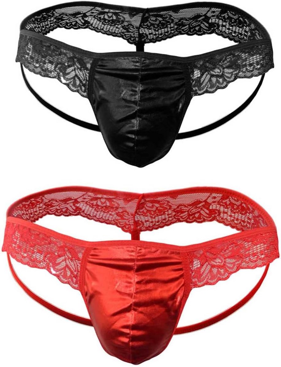 Sissy String voor Heren - Kant Slipje met Pouch en Ruches