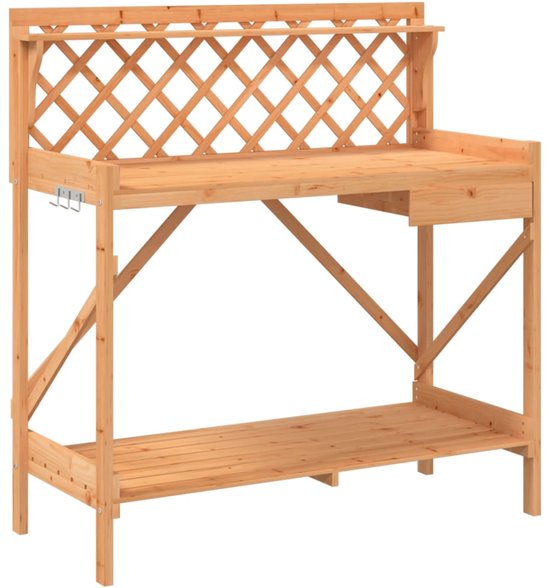Table de rempotage vidaXL - Tables de remportage - Table de travail de jardin - Table de rempotage - Table de rempotage avec treillis en bois de pin massif