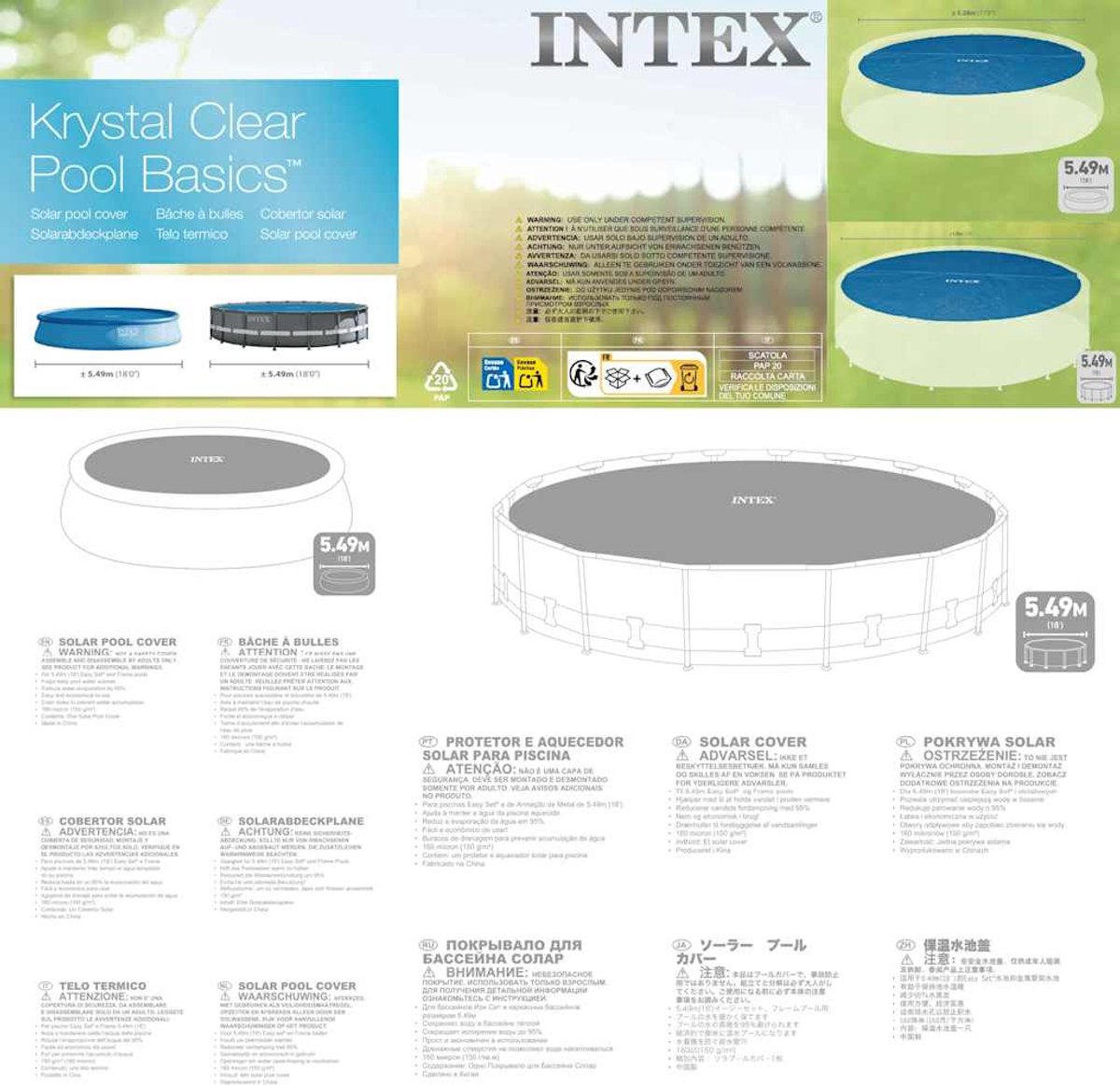 Intex Solar Zwembad Afdekzeil - Easy Set & Frame Zwembad Ø 549 cm — afbeelding 14