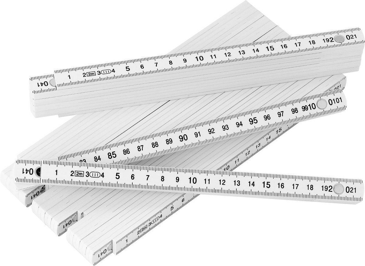 Duimstokken Set - Meetlinten - Nauwkeurig Meten - Glasvezel ABS Materiaal - 5x 2 Meter - Zwart