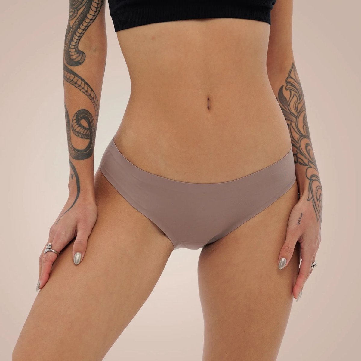 Weekiss Seamless menstruatie ondergoed, period underwear, period panties, Maat: XL (42); Volumekortingen: 3 slips 10% korting; Kleur: Beige