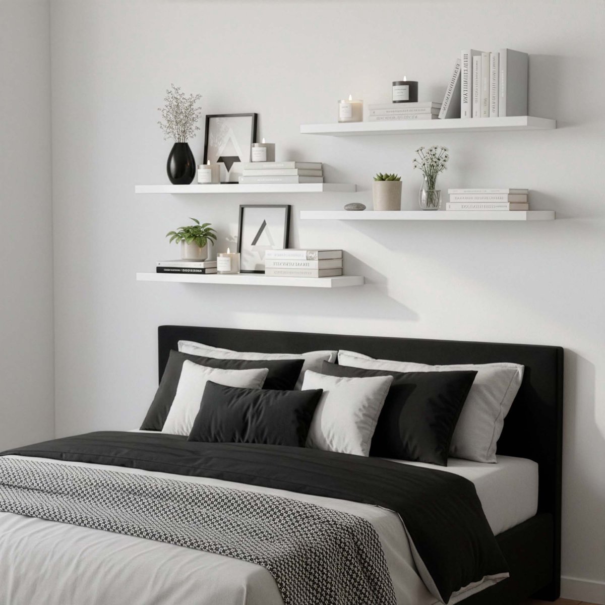 Springos Wandplank - Boekenplank - Ophangbaar - 3 Delig - Wit - Metaal - 3 Kg - 15 x 40 x 1,5 Cm
