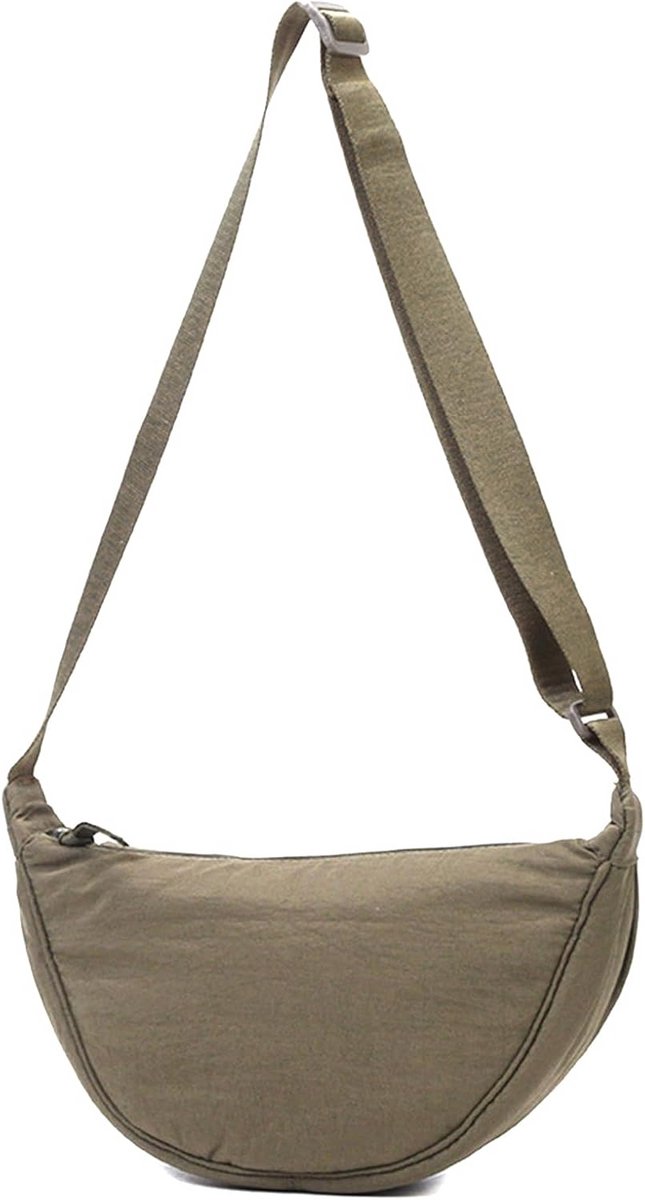 Nylon Halve Maan Tas Dames met Verstelbare Band - Crossbody Schoudertas