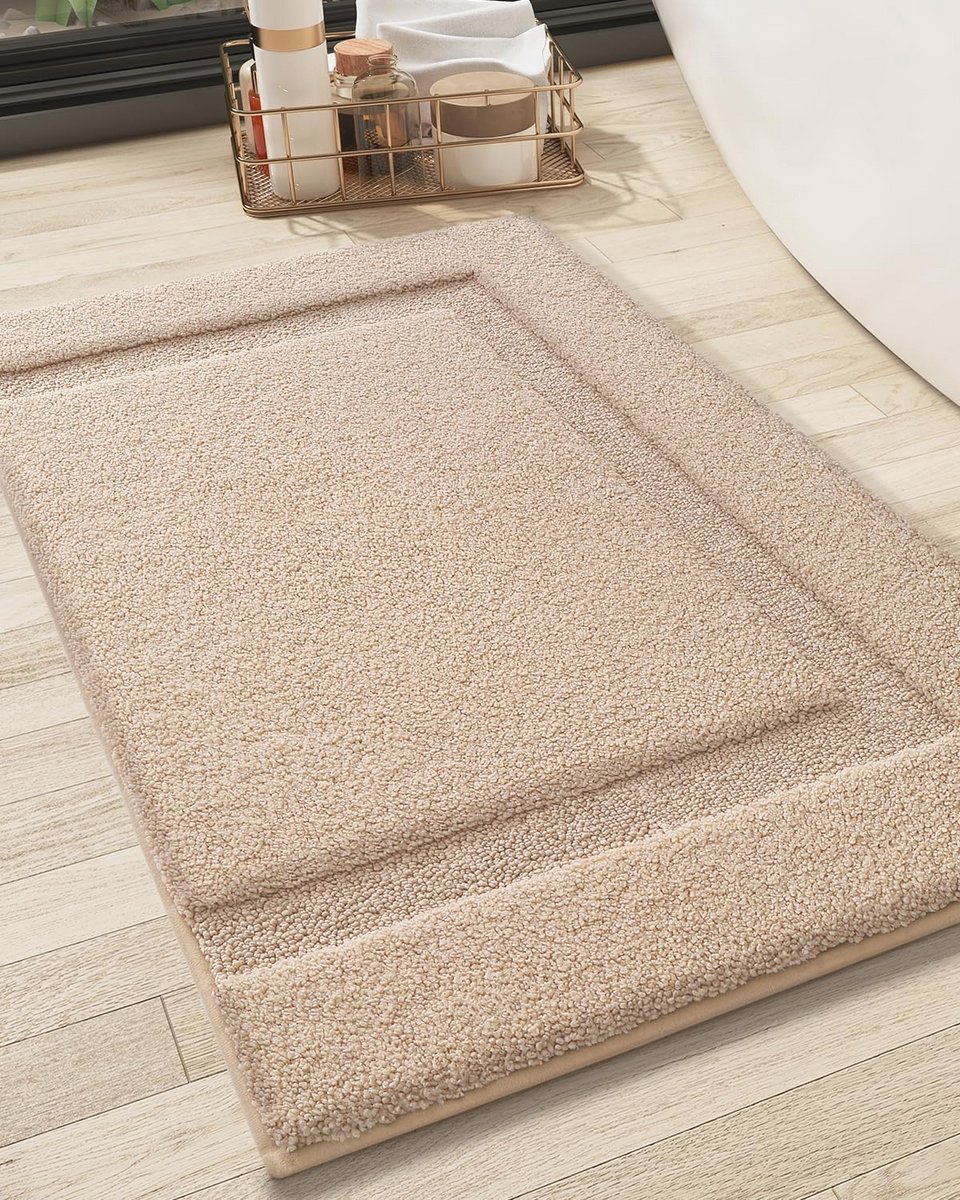 Extra Zachte Antislip Badmat - Waterabsorberend en Sneldrogend 61 x 92 cm - Beige