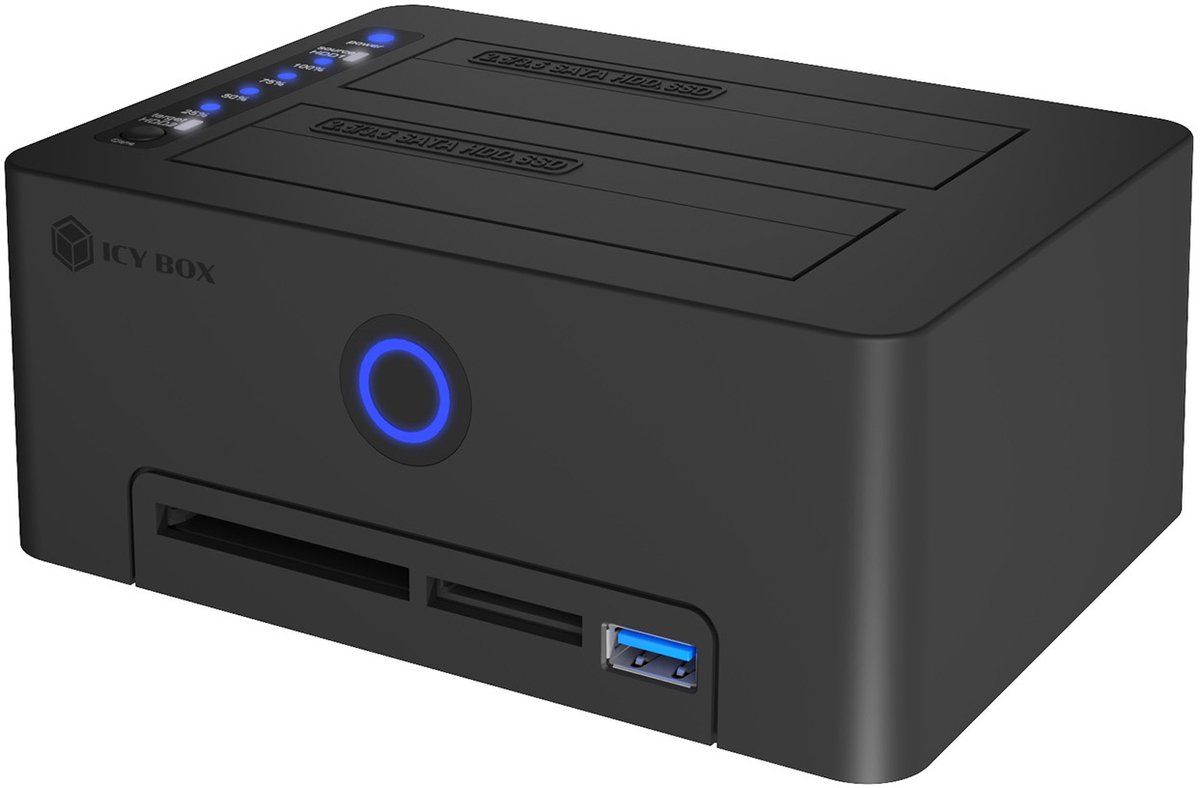ICY BOX IB-1233CL-CR, SSD/HDD-kloonstation dockingstation