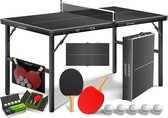 KESSER® Mini Tafeltennistafel 153×76,5 cm – Inklapbaar – Incl. Batjes, Ballen & Net – Pingpongtafel