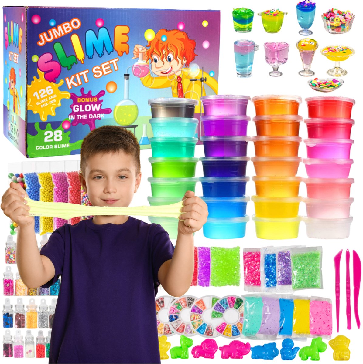 Grote Slime Maken Set voor Kinderen - 126 Delig Knutsel Speelgoed