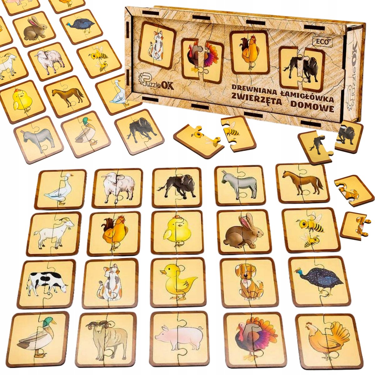 Houten Puzzel Huisdieren - 40 stukjes