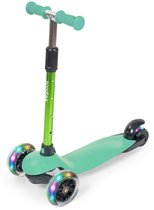LifeGoods Kinderstep - Step 2-5 Jaar - 3 Lichtgevende LED Wielen - Hoogte Verstelbaar - Jongens/Meisjes - Muntgroen