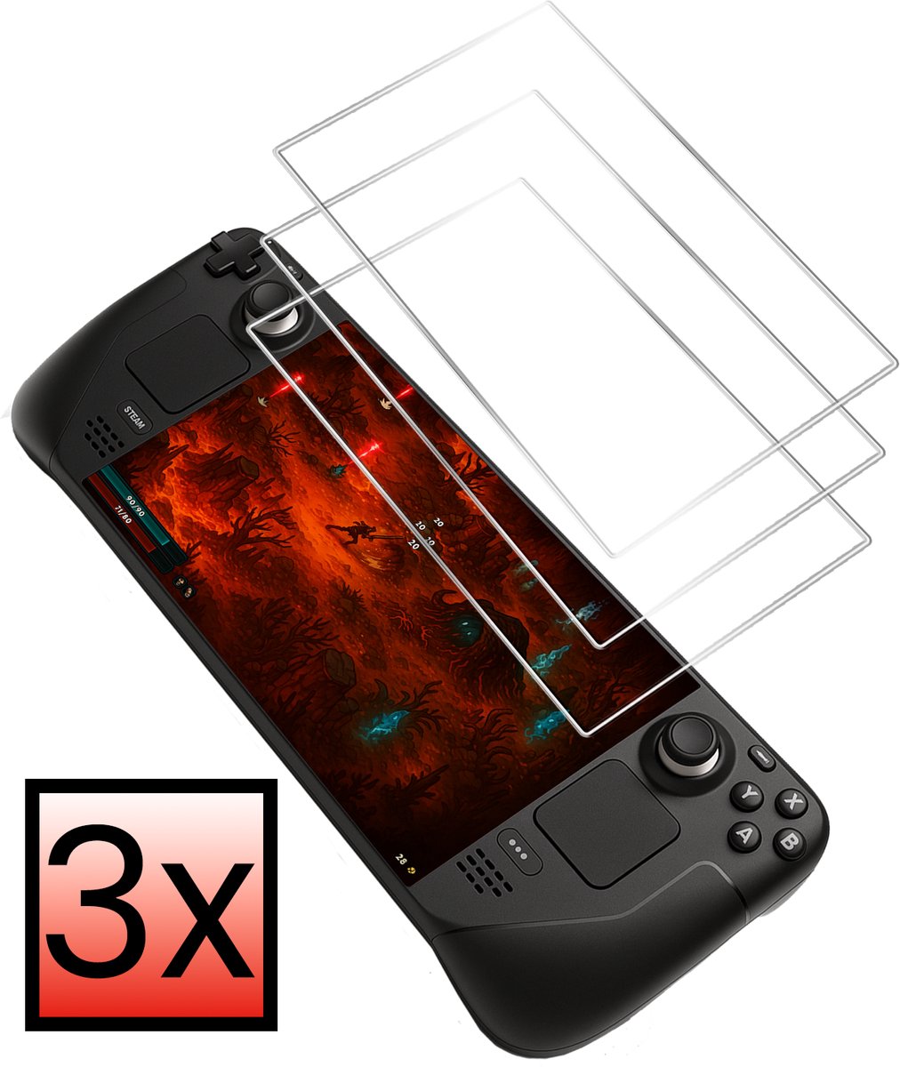 Screenprotector Geschikt voor Steam Deck OLED Bescherm Glas Screen Protector - 3 PACK