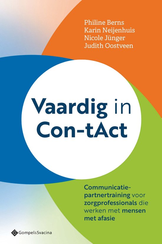 Boekomslag met de titel "Vaardig in Con-tAct", communicatietrainingsboek voor zorgprofessionals.