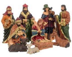 Ruhhy Ruhhy Kerstfiguren - 10 delig - kunststeen - kerststal - kerstgroep - kerstbeeldjes