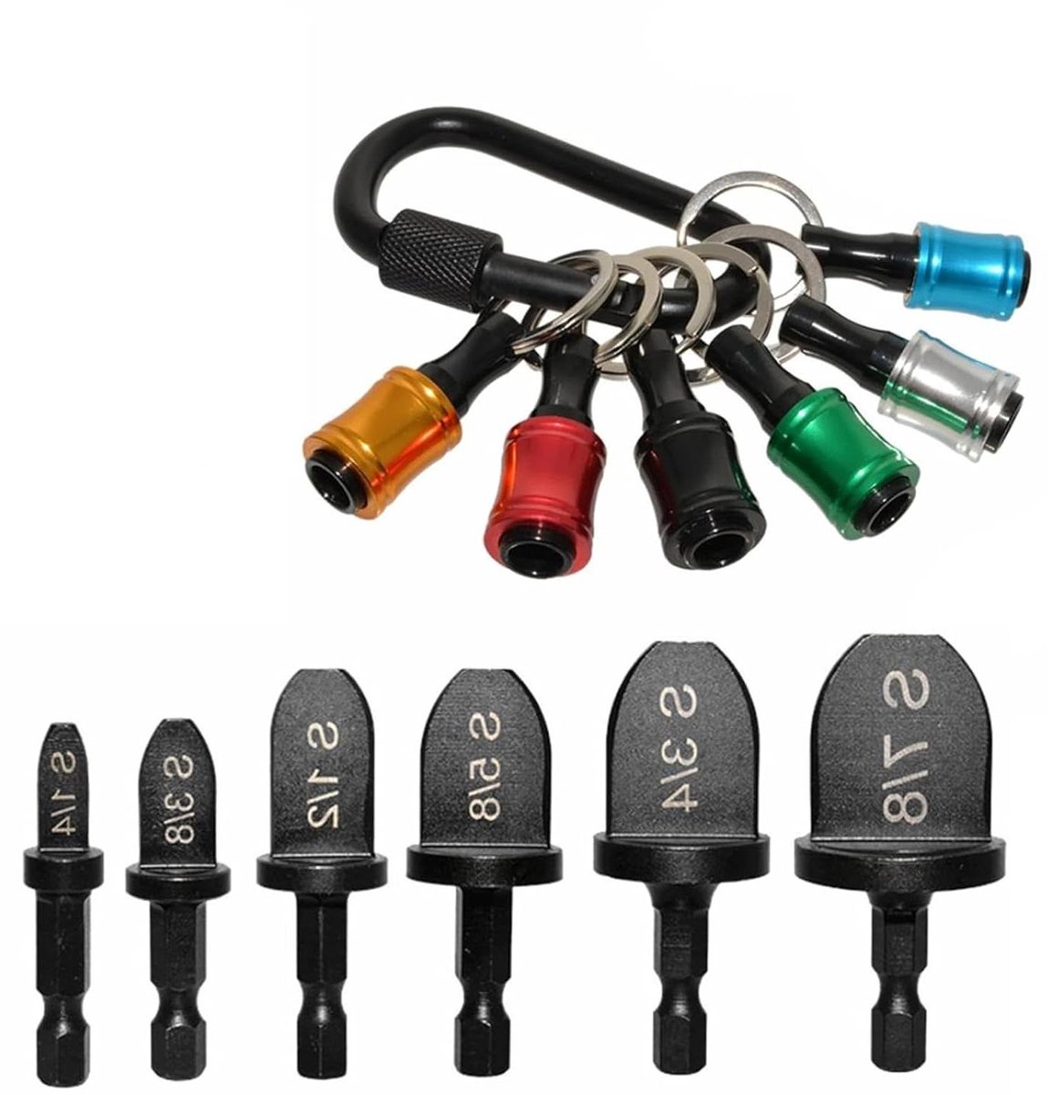 CSGoods - Boorset met Sleutelhanger en Karabijnhaak - HVAC Persgereedschapsset - Koperen Buis-Expander voor Airconditioning Reparatie - 6 Stuks