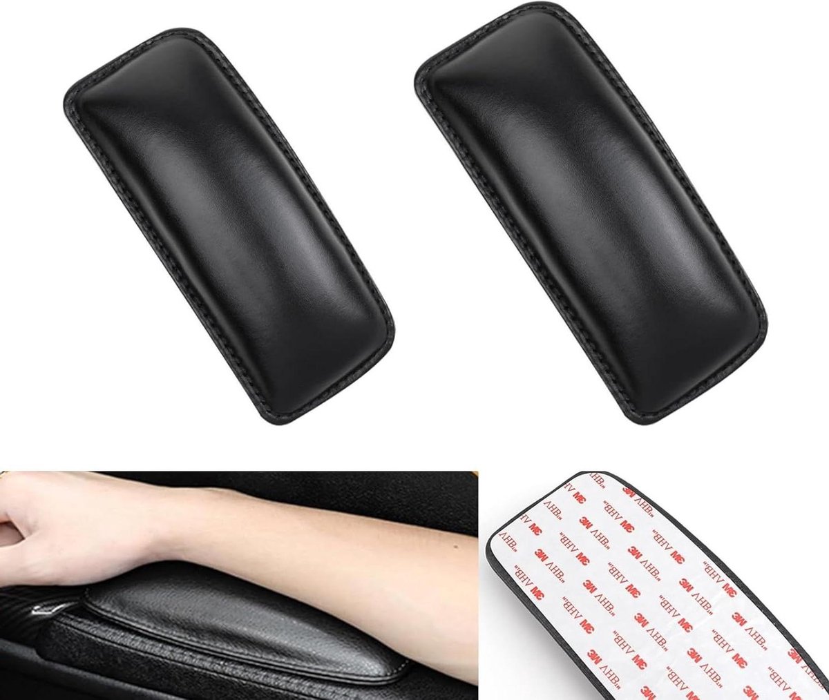 CSGoods - Zelfklevende armleuningen voor auto deur - 2 stuks - Armleuning elleboogsteun leer - Autodeur accessoires