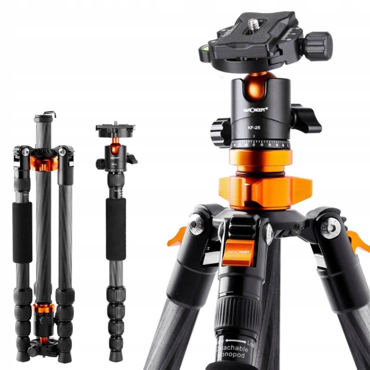 K&F Concept SA225C1 Carbon statief 140 cm met monopod-functie
