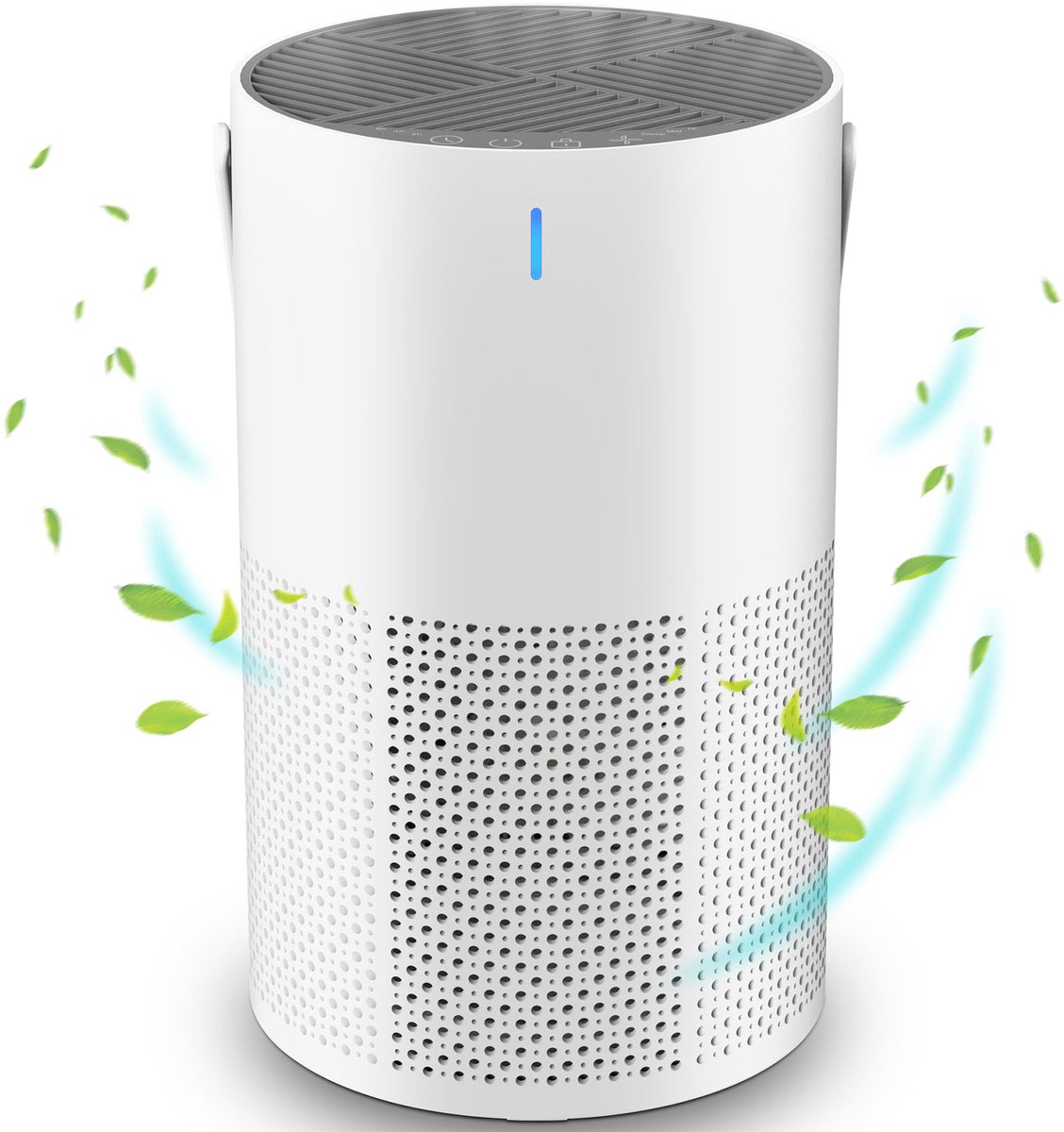 OKWISH Mini Luchtreinigers - Luchtreiniger USB - Air Purifier Voor Huis - Luchtfilter Voor Slaapkamer - Luchtreiniger Met Ionisator - Wit