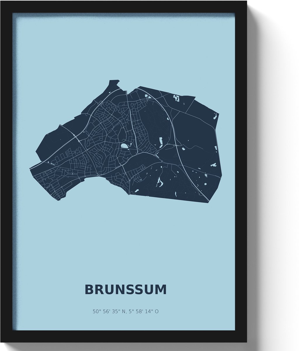 Poster Brunssum A3 - 30 x 42 cm - Blauw (Exclusief Lijst)