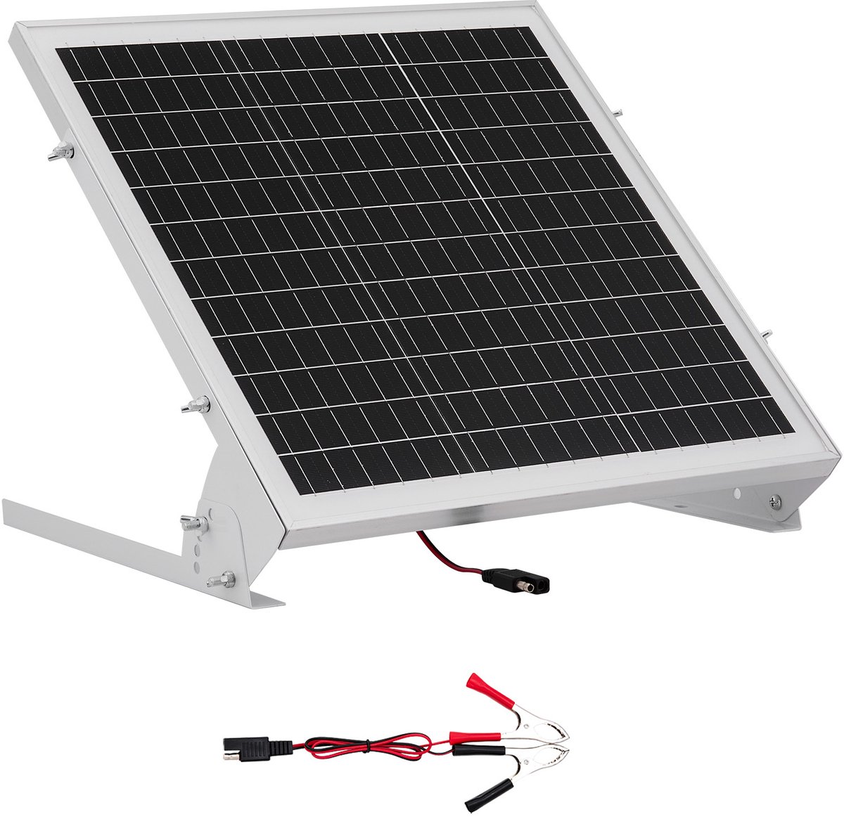20W 12V Zonne-Acculader en -Onderhouder, Monokristallijn Zonnepaneel met MPPT-Controller en Verstelbare Houder, Ip65 Waterdicht Ontwerp voor Auto's, Boten, Campers, Huizen en Daken