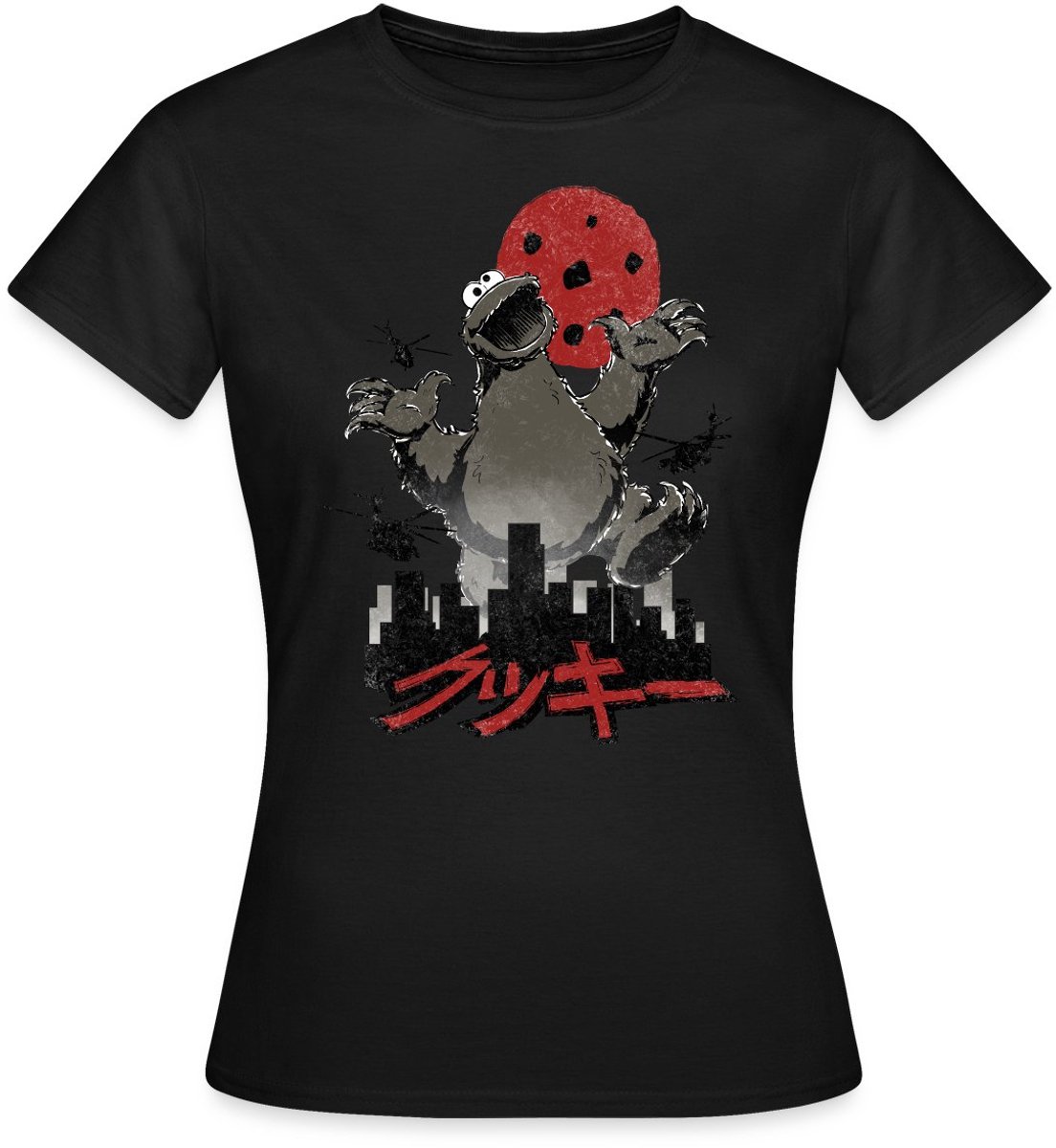 Sesamstraat Koekiemonster Cookiezilla T-Shirt Dames