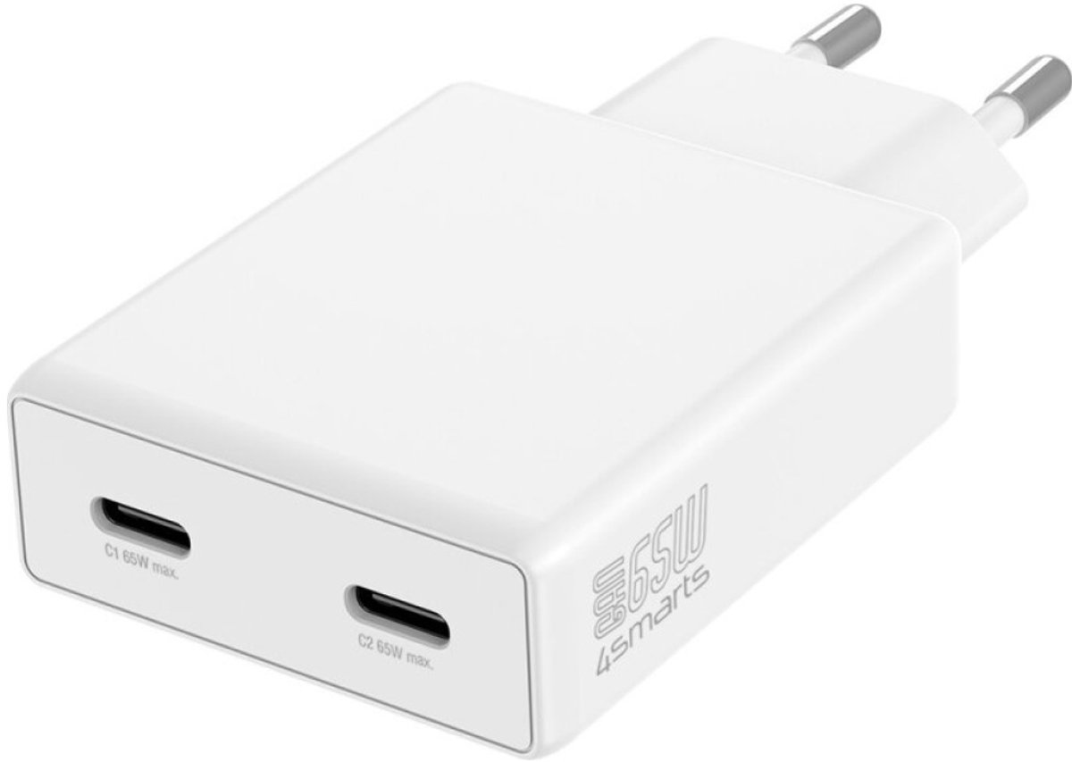 4Smarts Pdplug Slim Dual 65W Gan 2Xusb-C Wandlader Voor Telefoons