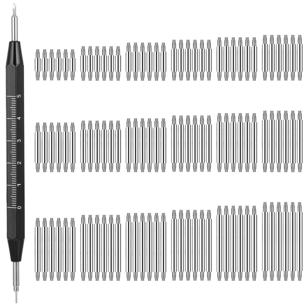 TRANKIELO® - Horlogeband gereedschapset - Hoogwaardige roestvrijstalen springbars - Inclusief bevestigingspennen en vervangtools