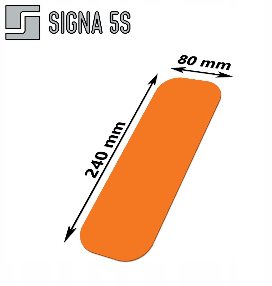 SIGNA 5S Vloermarkering Form I 80mm x 240mm Oranje