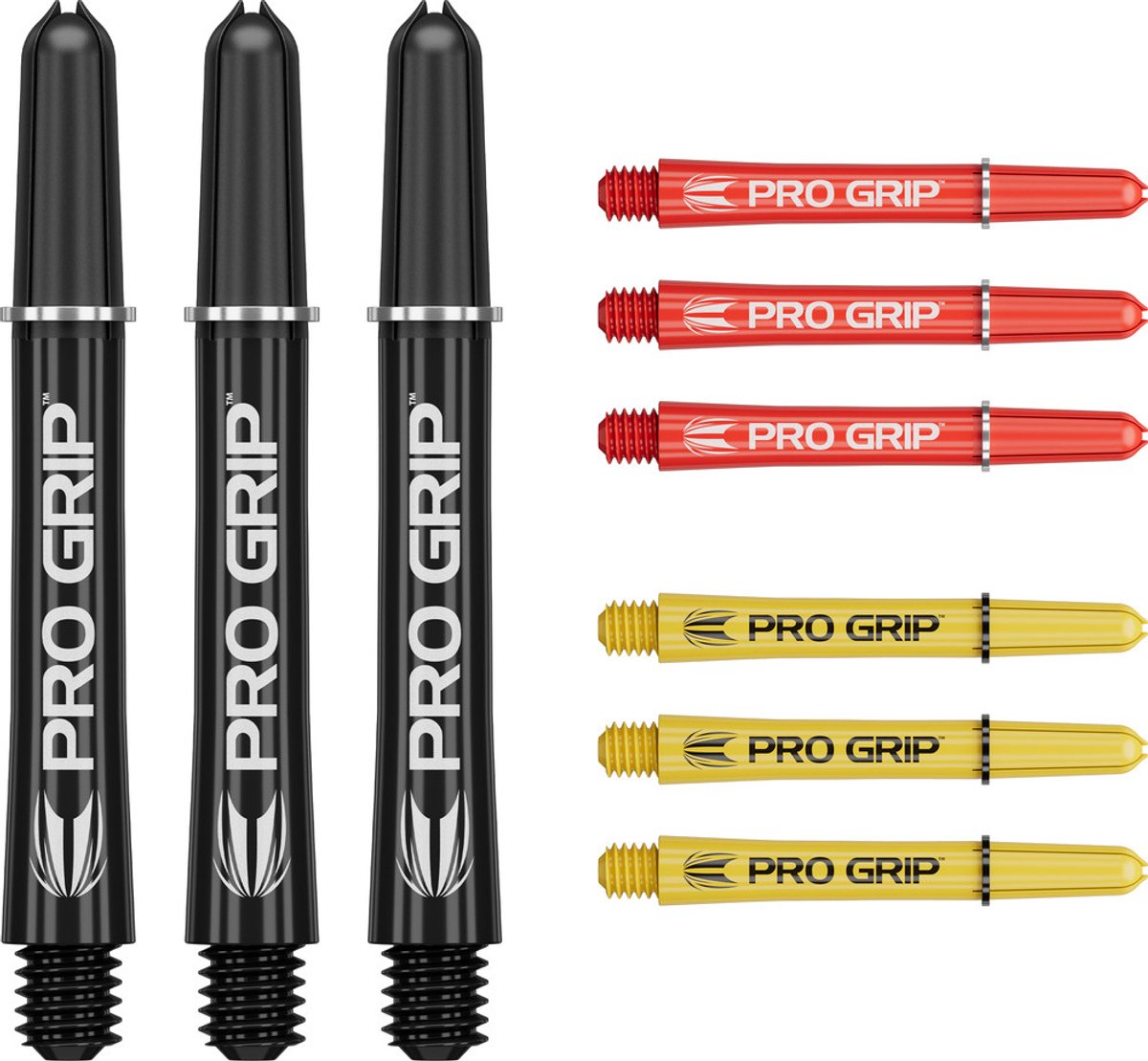 Target Pro Grip 3 Set Black Red Yellow - Dart Shafts