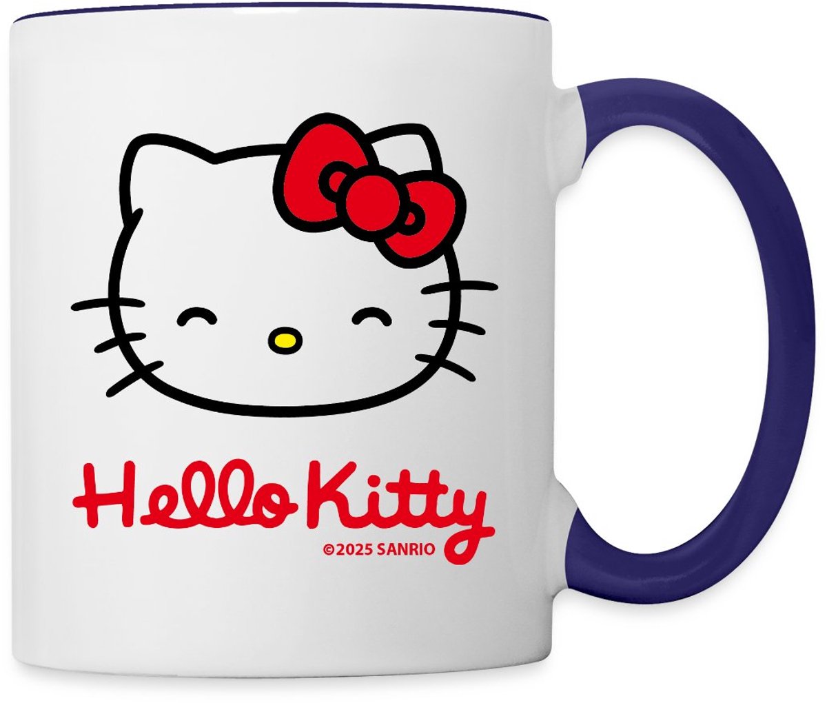 Hello Kitty Lacht Met Hello Kitty-Letters Mok Tweekleurig