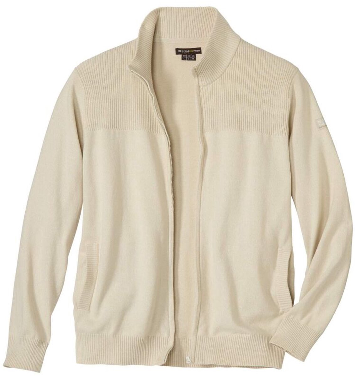 ATLAS FOR MEN - Katoenen vest met rits - Heren - Verkrijgbaar in grote maten - 5XL