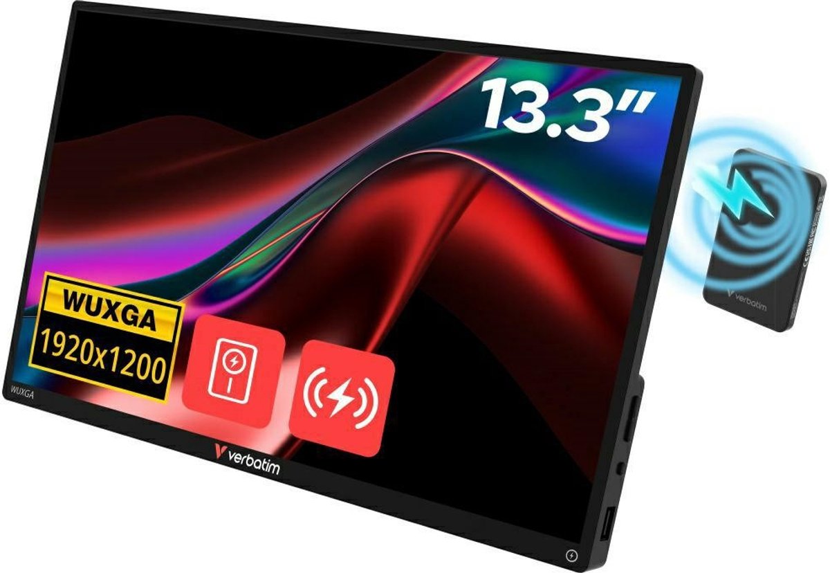 Verbatim 13" WUXGA, Touch, IPS, incl. Power Bank 5000mAh, Portable Screen
