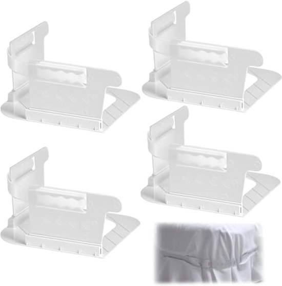wirsindeins 8 stuks hoeslakenspanners, verstelbare hoeslakenhouders, elastische bedlakenspanners met metalen clips voor lakens, matras, strijkplankovertrek of bank 65-250 cm