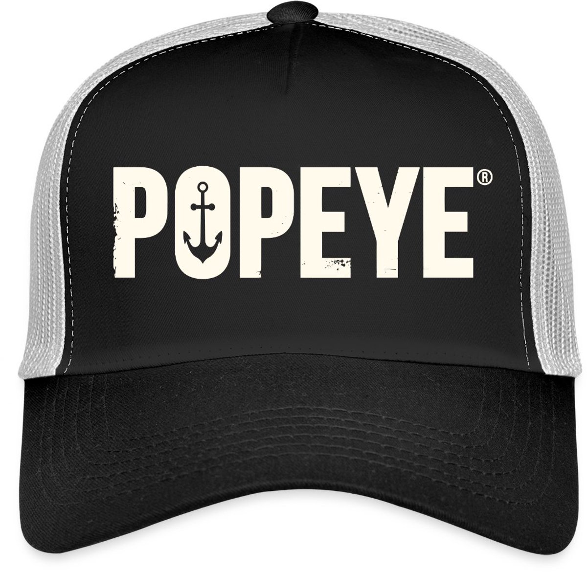 Popeye White Titel Trucker Cap