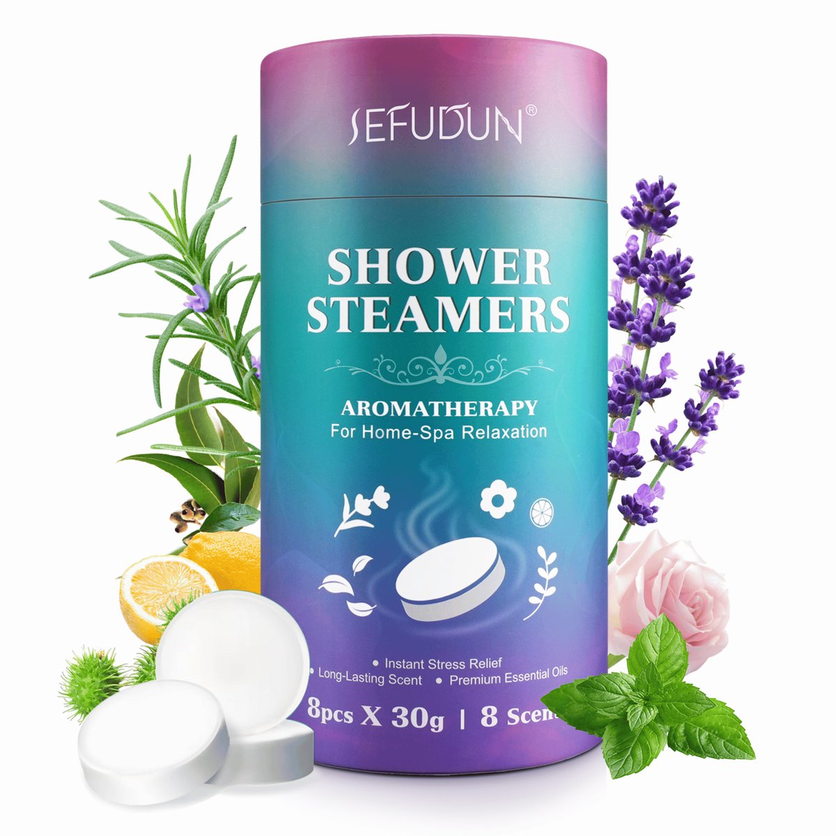 AromaTherapy Showersteamers - bruisbal douche - shower steamers douchebom - Ontspannende Geur – Stressverlichting - Wellness in de Douche 8 geuren