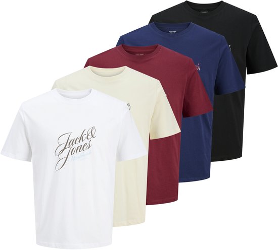 JACK&JONES - JORINWOOD T-SHIRT SS CN FST 5PK MP PLS - Homme - T-shirts